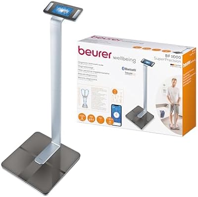 BF 1000 SuperPrecision Báscula diagnóstica, para el análisis de todo el cuerpo con app, medición del porcentaje de grasa visceral, visualización separada de cada parte del cuerpo