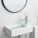 HOROW Bathroom Small Wall Mount Rectangle Corner Sink White Porcelain Ceramic Vessel Sink, Right Hand