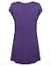 Jazzco Womens Scoop Shirring Neckline Short Sleeve Tunic Tops