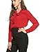 ACEVOG Elegant Shirt Womens Pussycat Bow Tie Neck Long Sleeve Chiffon Business Professional Shirts Red X-Large
