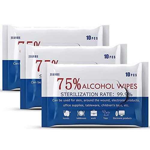 400 PCS (40 Packs) Alcohol Wet Wipes Disinfectant Cleaning Wipes Large