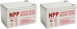 NPP HR1251W (F2, 2Pcs) 612Watts 12V 51Watt/Cell AGM Sealed Lead Acid High Rate Battery, 12V 14Ah 15Ah Flame Retardant UPS Battery for Fish Finder, Scooter, Security System and Solar