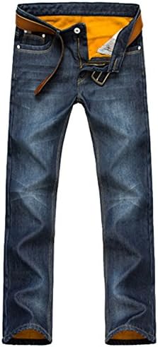 Shunht Men's Fashion Warm Thick Winter Jeans Trousers Denim Casual Pants