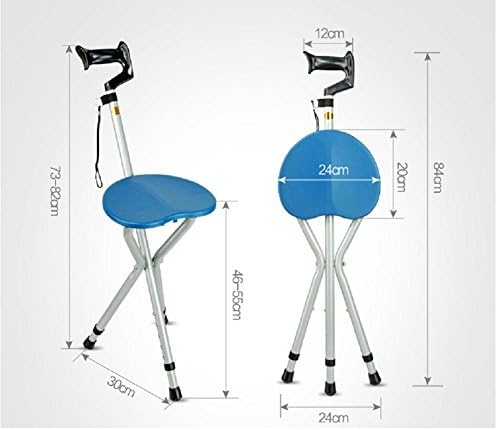 SOUMAOG Walking Cane Chair -The elderly aluminum four - legged crutches cane chair multi - functional smart retractable hand cane chair