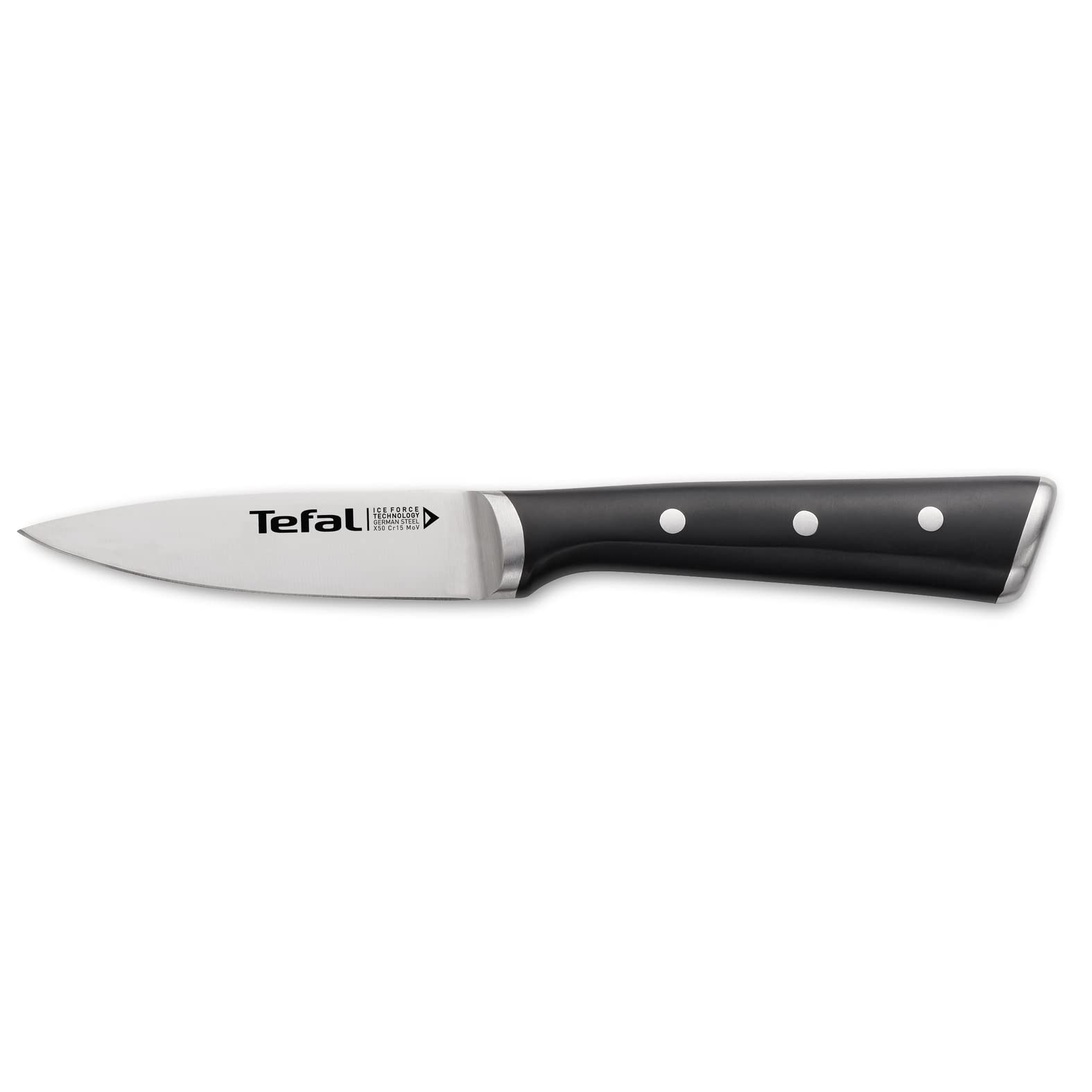 Tefal Ice Force Schälmesser, 9cm Klinge, Korrosionsschutz, Handschutz, Edelstahl/Schwarz, K23205 2