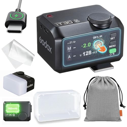 Godox iT30Pro F TTL Mini-Kamerablitz mit weißem Diffusor für FUJIFILM