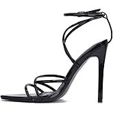 Cape Robbin Women's Strappy Pointy Open Toe Ankle Strap Stiletto Sandal-Ada