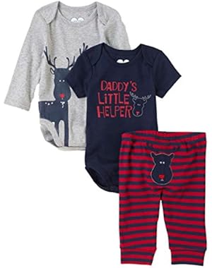 Childrens Place Infant Boys 3 Piece Daddys Little Helper Creepers Pants Set!
