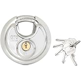 Zarker G70 Heavy Duty Stainless Steel Keyed Discus Padlock – 70mm Stainless Steel Body and Shackle, 5 Keys, Garage, Warehouses, Outdoors, 1-Pack