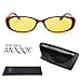 MOQQE Anti-Blue Light Night Vision Glasses Radiation Protection Fashion Oval Small Driving Sunglasses for Women(C4)