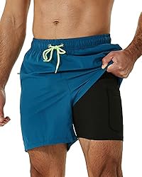 SILKWORLD Mens Swimming Trunks with Compression
