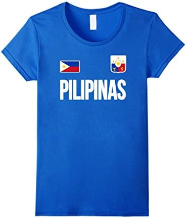Women's Pilipinas T-shirt Philippine Flag Filipino Travel Souvenir Medium Royal Blue