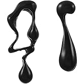 FUTIMELY Irregular Waterdrop Earrings for Women,Melting Liquid Asymmetrical Stainless Steel Drop Earrings Mismatched Earrings