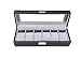 Sodynee Watch Box Large 6 Mens Black Pu Leather Display Glass Top Jewelry Case Organizer