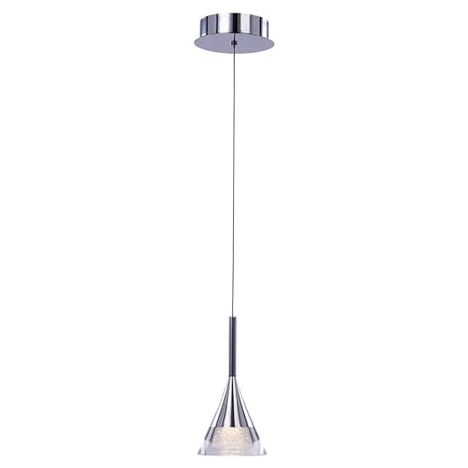 Litecraft Visconte Gem Conical Led Glass Ceiling Pendant Chrome