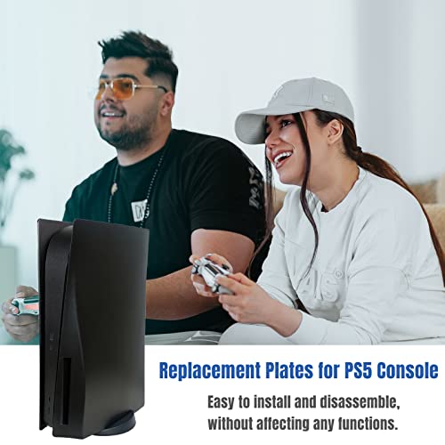 VLANMON Disc Edition Face Plates Cover Skins Shell Panels for PS5 Console, Playstation 5 Accessories Faceplate Protective Shell Replacement Plate Dustproof Anti-Scratch (Disc Black)