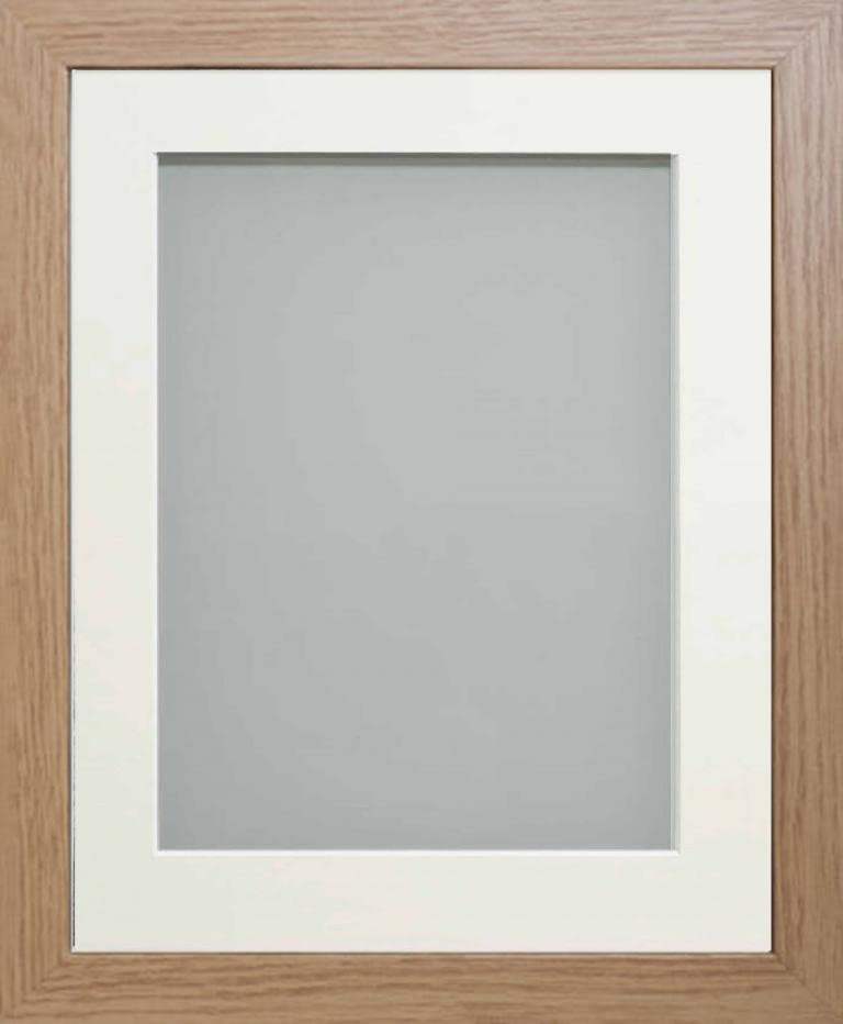 Frame Company Allington Beech Photo Frame with Off-White Mount, 16x12 for 12x10 inch, fitted with perspex