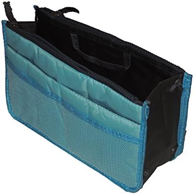 Elaxor™ Portable &amp; Expandable 13 Pocket Handbag Insert, Cosmetic Makeup, Purse Organizer, Diaper Bag Organizer (Sky Blue)