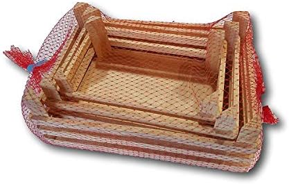 Estia Wooden Fruit & Vegetable Crates - 3 Piece Assortment