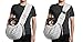 iBrowith Reversible Dog Carrier Sling Hands Free Backpack for 5-12 lbs Small Pet Travel Outdoor Riding Adjustable Shoulder Strap (Grey, Blue Stripes)