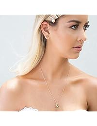 PAVOI - Collar con colgante de corazón chapado en oro de 14 quilates con rubí de Swarovski   Collares de oro para mujer