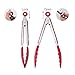 Heavy Duty Stainless Steel Premium Kitchen Tongs with Silicone Tips 3 Pack (7, 9, 12 Inch) - FDA Approved Non-Stick for BBQ Cooking Grilling Turner - A Good Serving and Feeding Set for Kitchen - Red