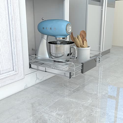 One Tier Adjustable Pull Out Kitchen Organizer,12.5" W X 19.7" D X 5.3”H,Easily