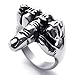 KONOV Men's Biker Middle Finger Up Stainless Steel Ring Black, Size 10