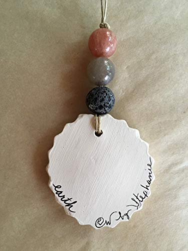 Earth Element Essential Oil Diffuser Astronomy Ornament with Sunstone Moonstone Lava Stones
