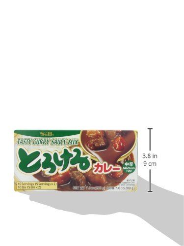 S & B Tasty Curry Sauce Mix, Med/Hot, 7-Ounce Units (Pack of 10)