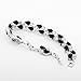 GULICX Silver Tone Tennis Bracelet with Black Cubic Zircons Women's Fashion Wedding Jewellery