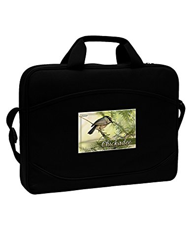 TooLoud CO Chickadee with Text 15" Dark Laptop / Tablet Case Bag