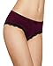 Women's Cotton Underwear Hipster Briefs Lace Trim Panties Breathable Panties size S, Wine Pack of 4