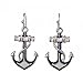 DianaL Boutique Beautiful Silvertone Nautical Anchor Earrings Enameled Gift Boxed Fashion Jewelry