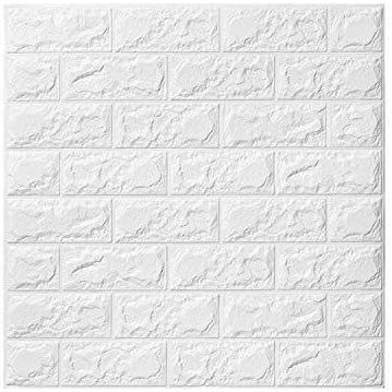 Gong 3D Wall Panels Background Wall Decor Wallpaper White Brick Wall Stickers DIY Soundproof Decorative Panels 23.6x23.6 inch (60x60cm) (Color : White 5 Pcs)