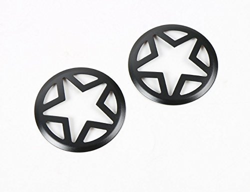 Payanwin Front Turn Signal Light Cover Guard 2PCS Aluminum Five Stars Front Fog Lamp Covers Trim Turn Signal Lights Guard for 2007-2017 Jeep JK Wrangler & Wrangler Unlimited(Black)