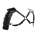 YiZYiF Men's Faux Leather Double Armor Shoulder Chest Harness Fancy Buckle Costume