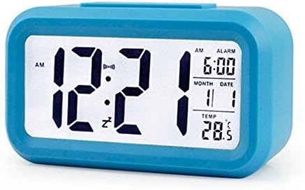 LED Digital Alarm Clock,Silent Morning Sound Control Desk Clock,Big Screen Large Numbers with Smart Backlight,Multifunctional Time Date Temperature Display,Snooze for Heavy Sleepers Great for Travel