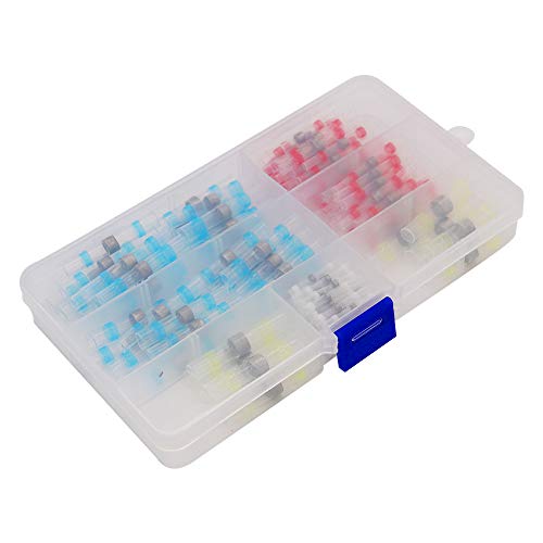 120PCS Solder Seal Wire Connectors, Loiion Solder Seal Wire Heat Shrink Butt Connectors Electrical Waterproof Insulated Marine Automotive Terminals with Case(40 Blue 45 Red 25 White 10 Yellow) - Thumbnail 6