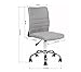 GreenForest Ergonomic Mid Back Armless Adjustable Chair with Fabric Upholstery, Grey