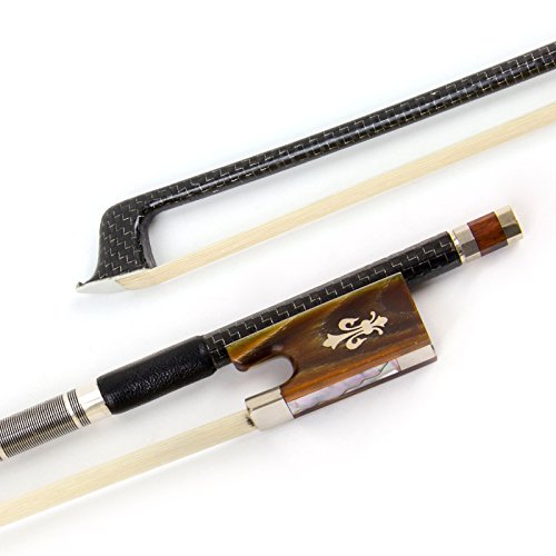 Buy Kmise Violin Bow 4/4 Black Carbon Fiber Reticulate Bows for Fiddle