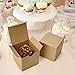 GSSUSA Small Gift Boxes 50-Pack 4x4x4 Brown Gift Boxes with Lids for Gifts, Crafting, Cupcake Boxes, Individual Cupcake Containers, Wedding Party Favor