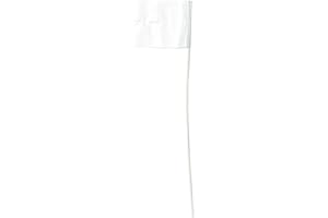STEP 'N TILT Stake Flags for Marking Sprinkler Heads and Other Objects for Lawn Aeration, White Color, Small Size