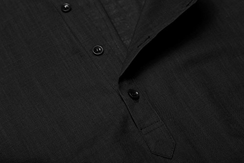 4 COOFANDY+Cotton+Henley+Sleeve+Hippie