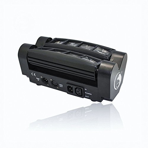 Moving Head Light, Mini Spider 8x3W with RGBW 4 Color LED Light Disco Lamp DMX512 Portable Stage Light by U`King (Black) Moving Head Light, Mini Spider 8x3W with RGBW 4 Color LED Light Disco Lamp DMX512 Portable Stage Light by U`King (Black)