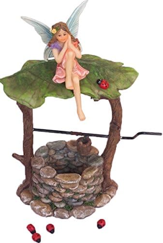 Wonky Hill Miniature Fairy Gardens Collection Fairy Garden Accessories 6 Piece Wishing Well Set