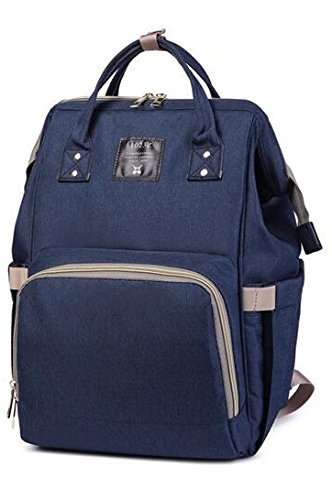 Okayji Multi-Function Waterproof, Baby Travel Backpack Diaper Bag with Large capacity baby Nappy Compartment (Navy Blue)