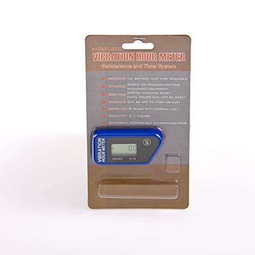 Jayron JR-HM016B LCD Wireless Hour Meter,Digital Vibration Hour Meter,for All Vibrating Machine,Air Compressor,Generator,Jet ski,Lawn Mower, Motocycle,Chainsaw and Other Small Engines (Blue) - Thumbnail 3