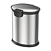 EKO 93250-1 Oval 1.5 Gallon Small Stainless Steel Step Trash Can with Lid | 6 Liter Metal Waste Bin