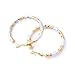 Followmoon 18K Gold Plated Two-Tone Women's Hoop Earrings